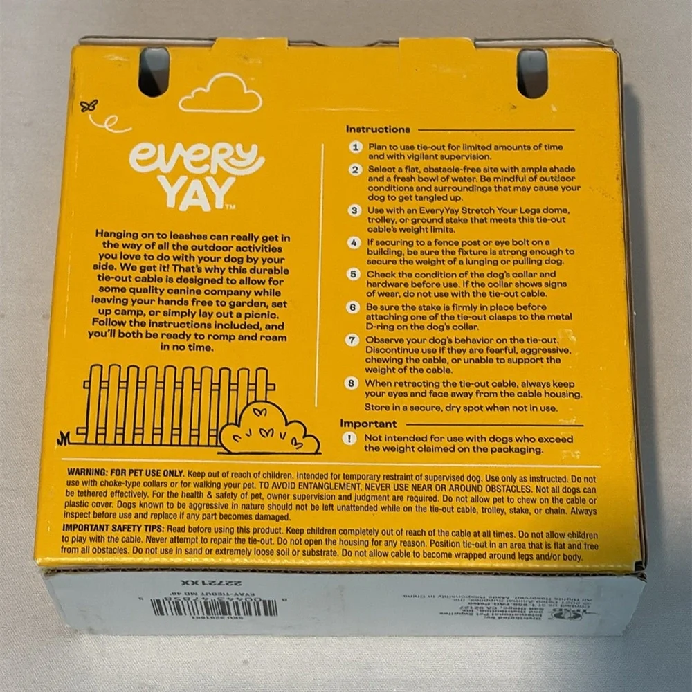 NWT Every Yay Dog Cable Run 40 Feet